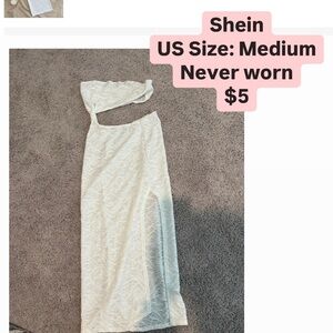 Shein White One-Shoulder Dress